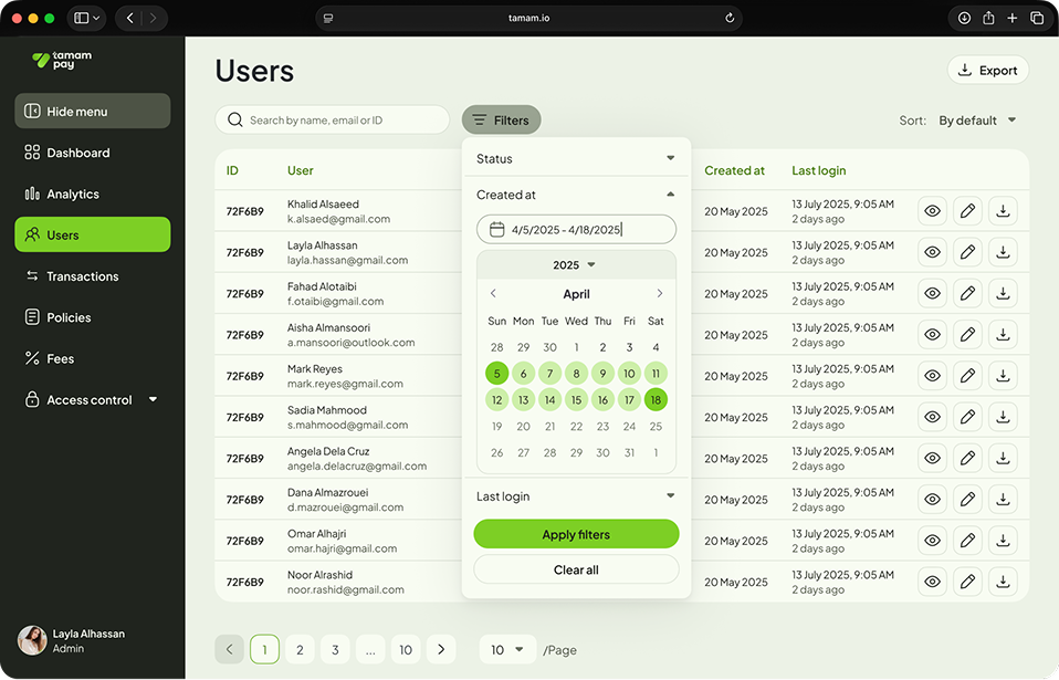 Users management